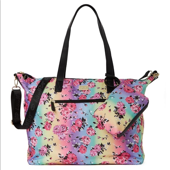 NWT BETSEY JOHNSON Floral Overnighter Weekender Travel Bag - Picture 5 of 16